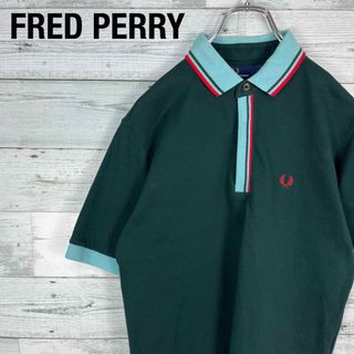 フレッドペリー(FRED PERRY)のフレッドペリー 古着 マルチカラー刺繍ロゴリブ切替 半袖 ポロシャツ(ポロシャツ)