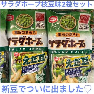 カメダセイカ(亀田製菓)の新潟限定　亀田製菓　サラダホープ　枝豆　えた豆味　2袋セット　匿名発送(菓子/デザート)