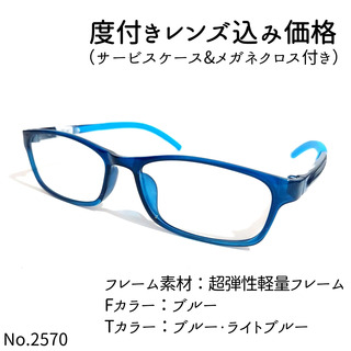 No.2570メガネ　超弾性軽量フレーム【度数入り込み価格】(サングラス/メガネ)