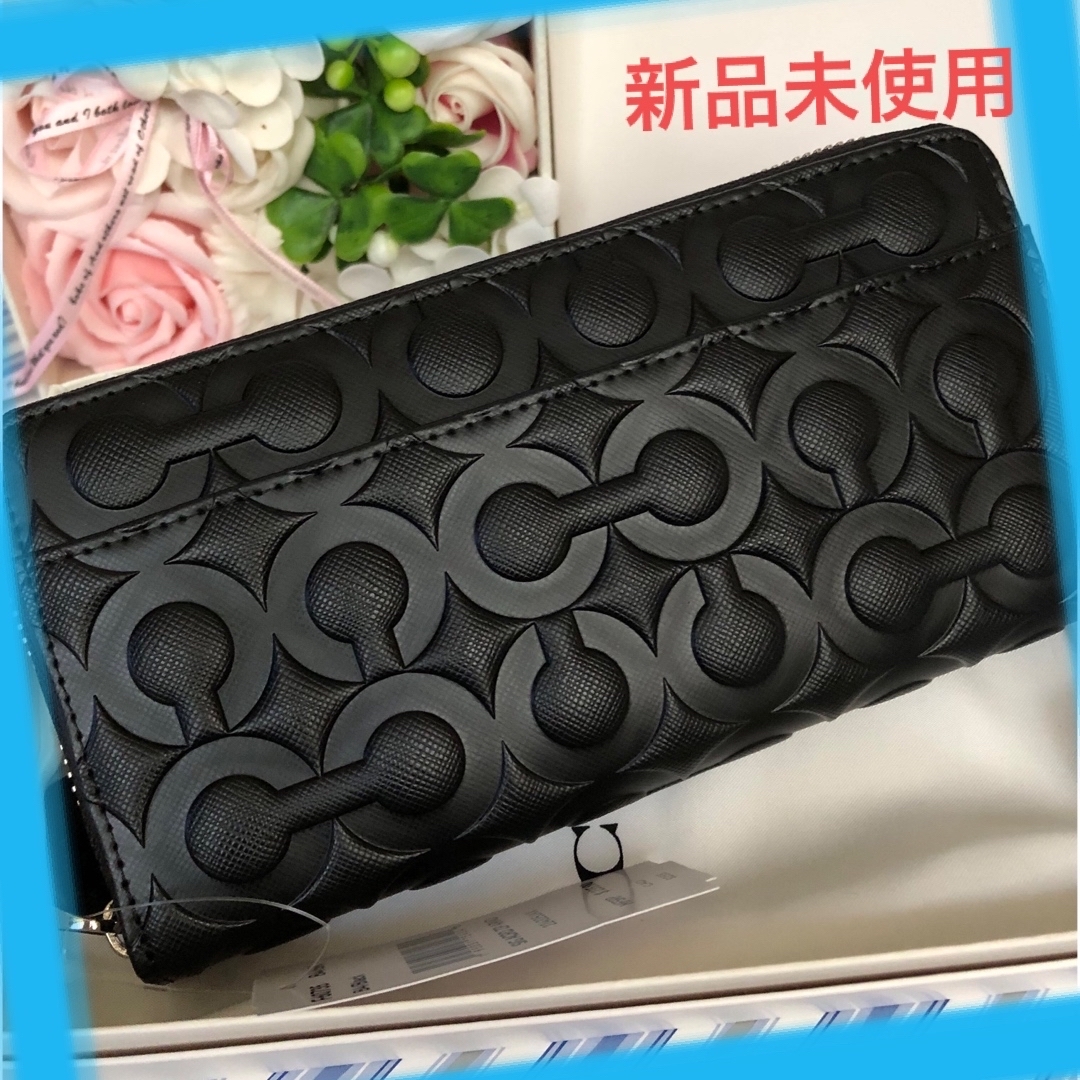 プレゼント用 新品未使用 COACH/コーチメンズ長財布 オプアート柄 ブラック | フリマアプリ ラクマ