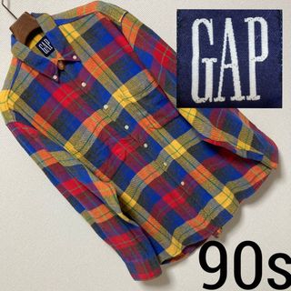 【2XL】 GAP☆オーバーサイズシャツ　ストライプ柄　グリーン　OLDGAP