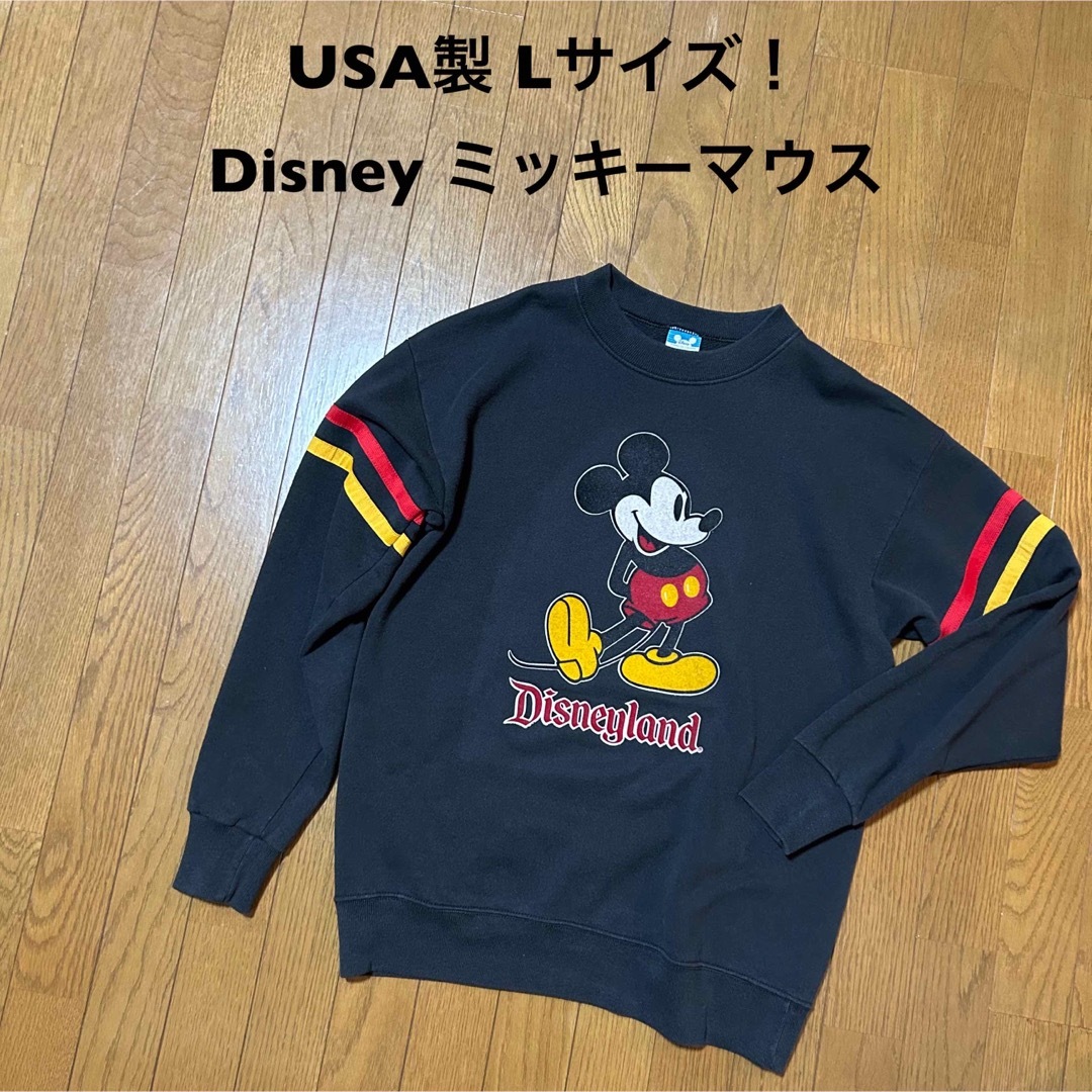 USA製Lサイズ！Disney ミッキーマウス古着スウェット フェルトプリント | フリマアプリ ラクマ