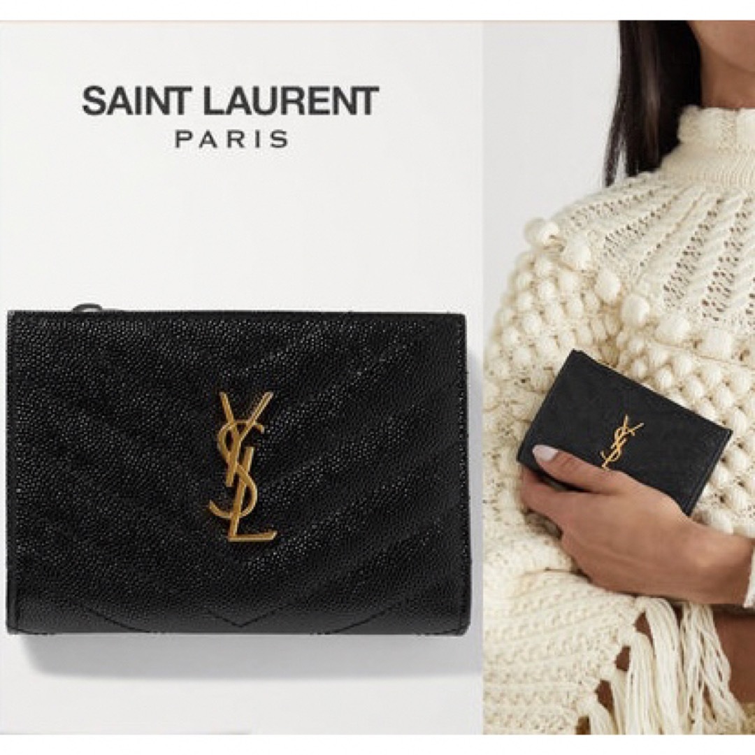 SAINT LAURENT MONOGRAM モノグラム ロゴ 折りたたみ 財布