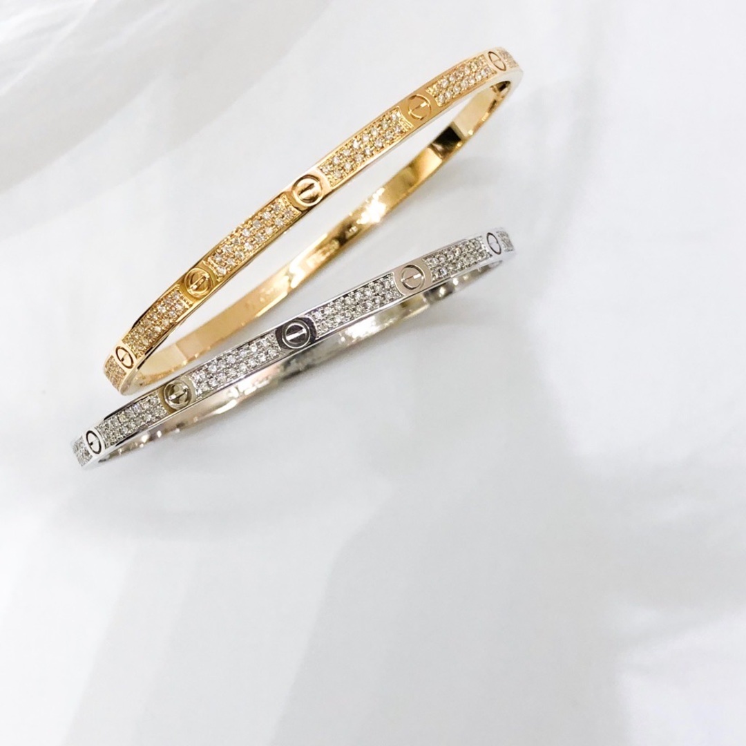 【保証書付】カルティエ ラブブレス #18 SM YG ダイヤ 18 K18YG メンズ ブレスレット CARTIER