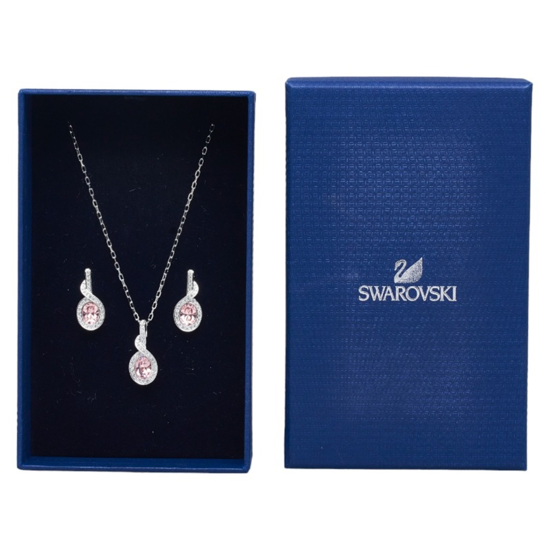 美品 スワロフスキー ピアス ネックレス 2点セット メタル レディース SWAROVSKI 【1-0122587】