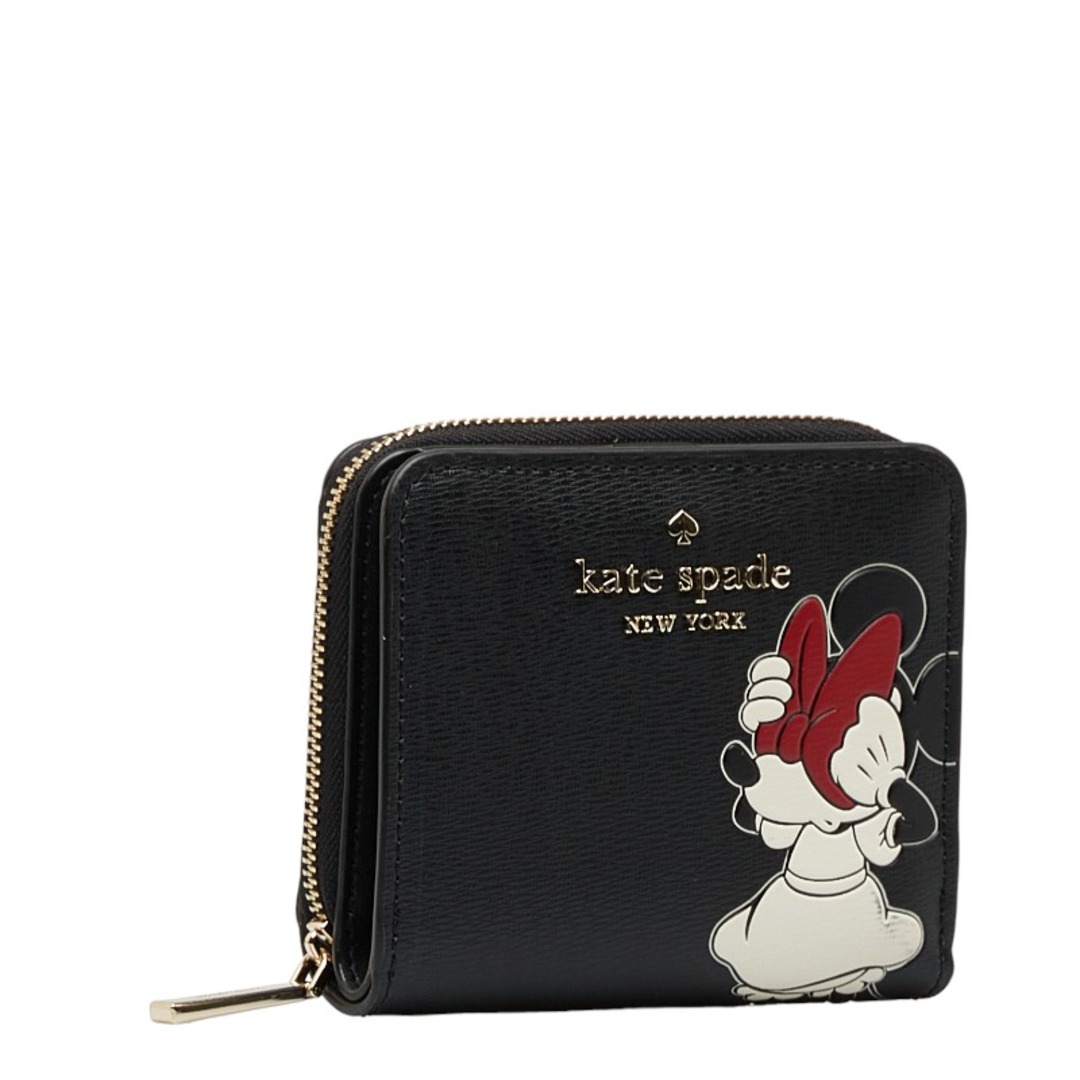 美品】kate spade × Disney コラボ 二つ折り財布 ミニー- 美品】kate spade × Disney コラボ 二つ折り財布 ミニー-