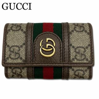 グッチ(Gucci)のグッチ GGスプリーム 6連 キーケース メンズ レディース ブラウン 鍵 金(キーケース)