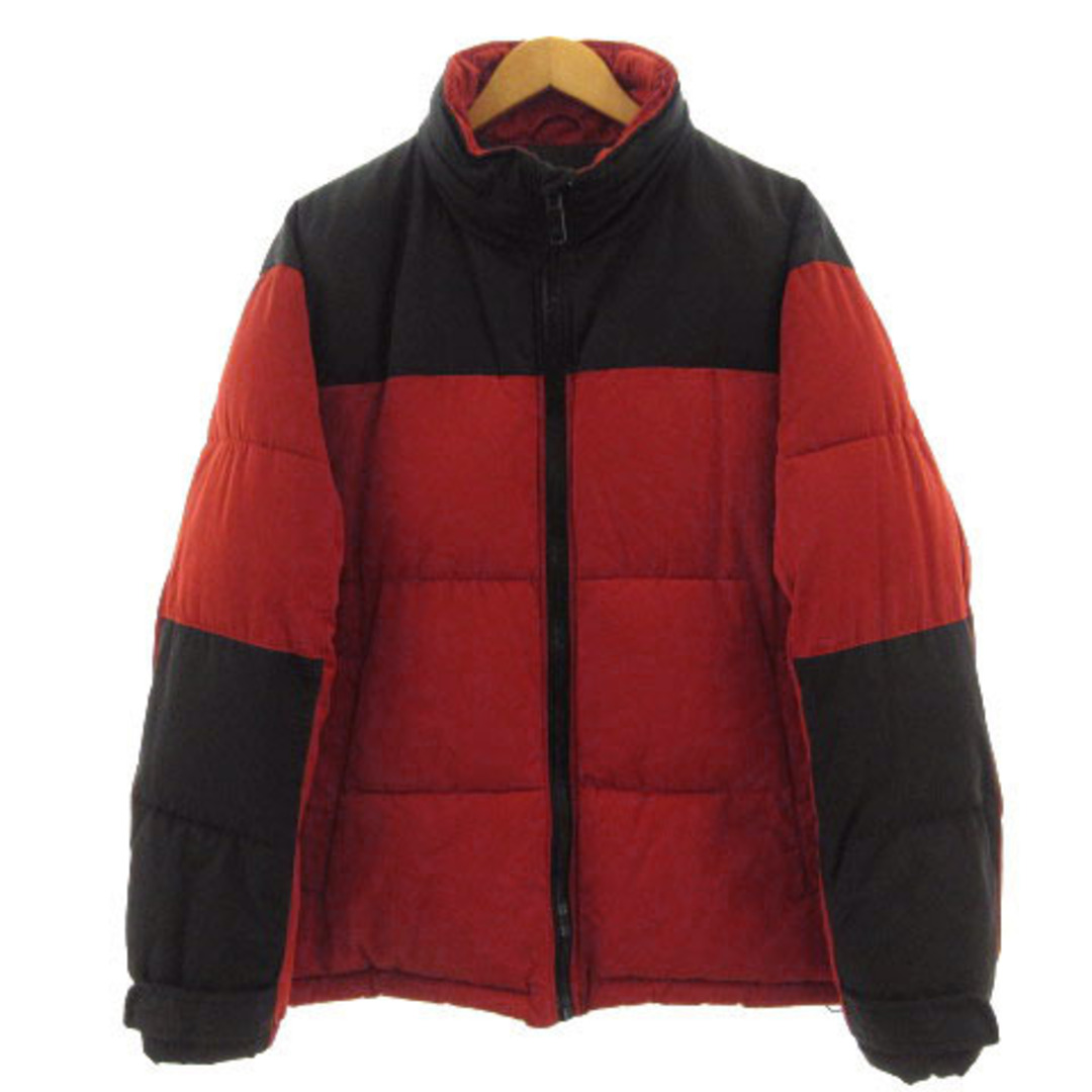 ZARA(ザラ)のZARA ジャケット スタンドカラー 中綿入り 配色 レッド系 赤茶 黒 M メンズのジャケット/アウター(ブルゾン)の商品写真
