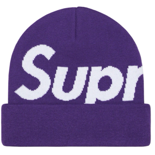 シュプリーム(Supreme)のsupreme big logo beanie purple(ニット帽/ビーニー)