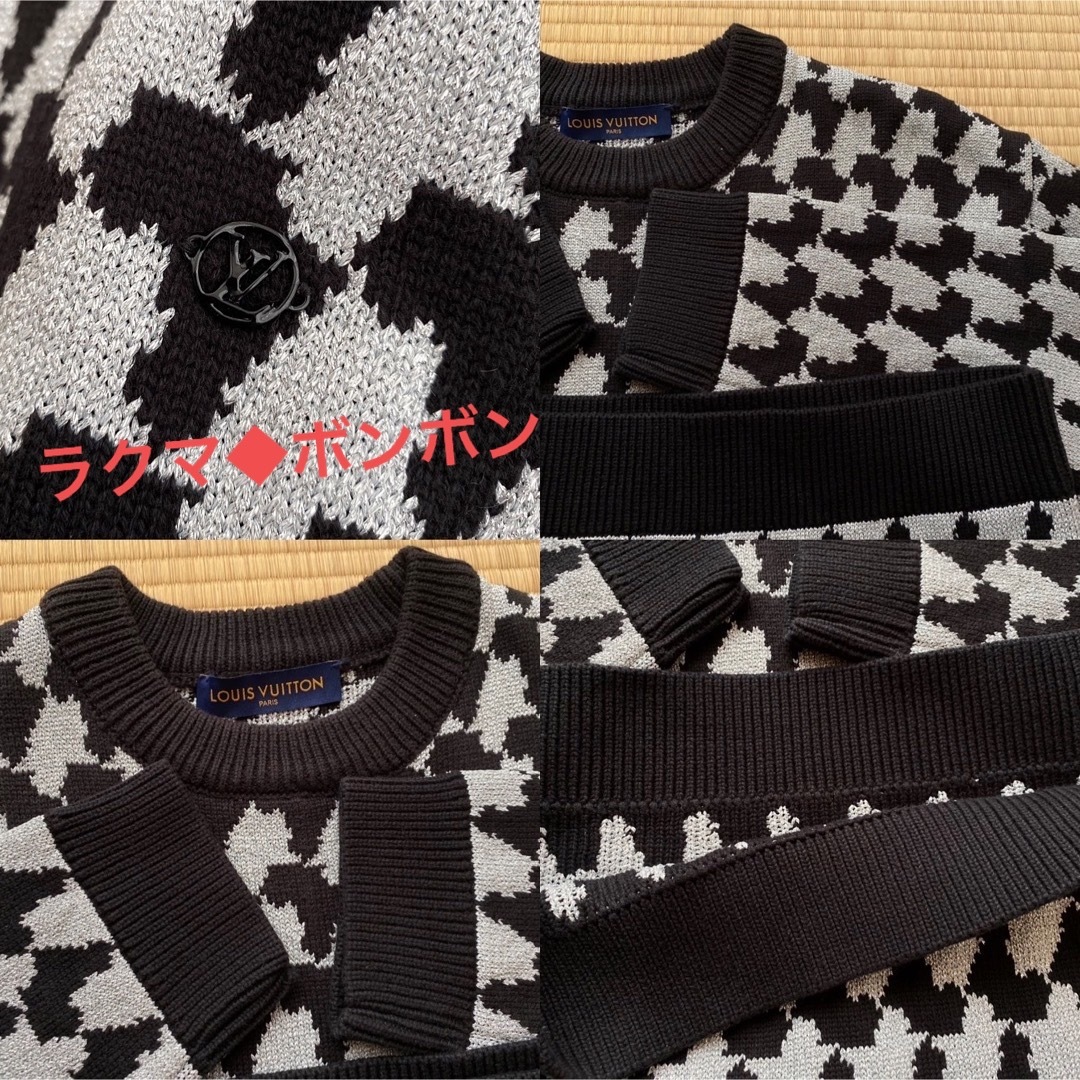 LOUIS VUITTON(ルイヴィトン)のLOUIS VUITTON ルイヴィトン　ニット セーター 千鳥柄　メンズ M メンズのトップス(ニット/セーター)の商品写真