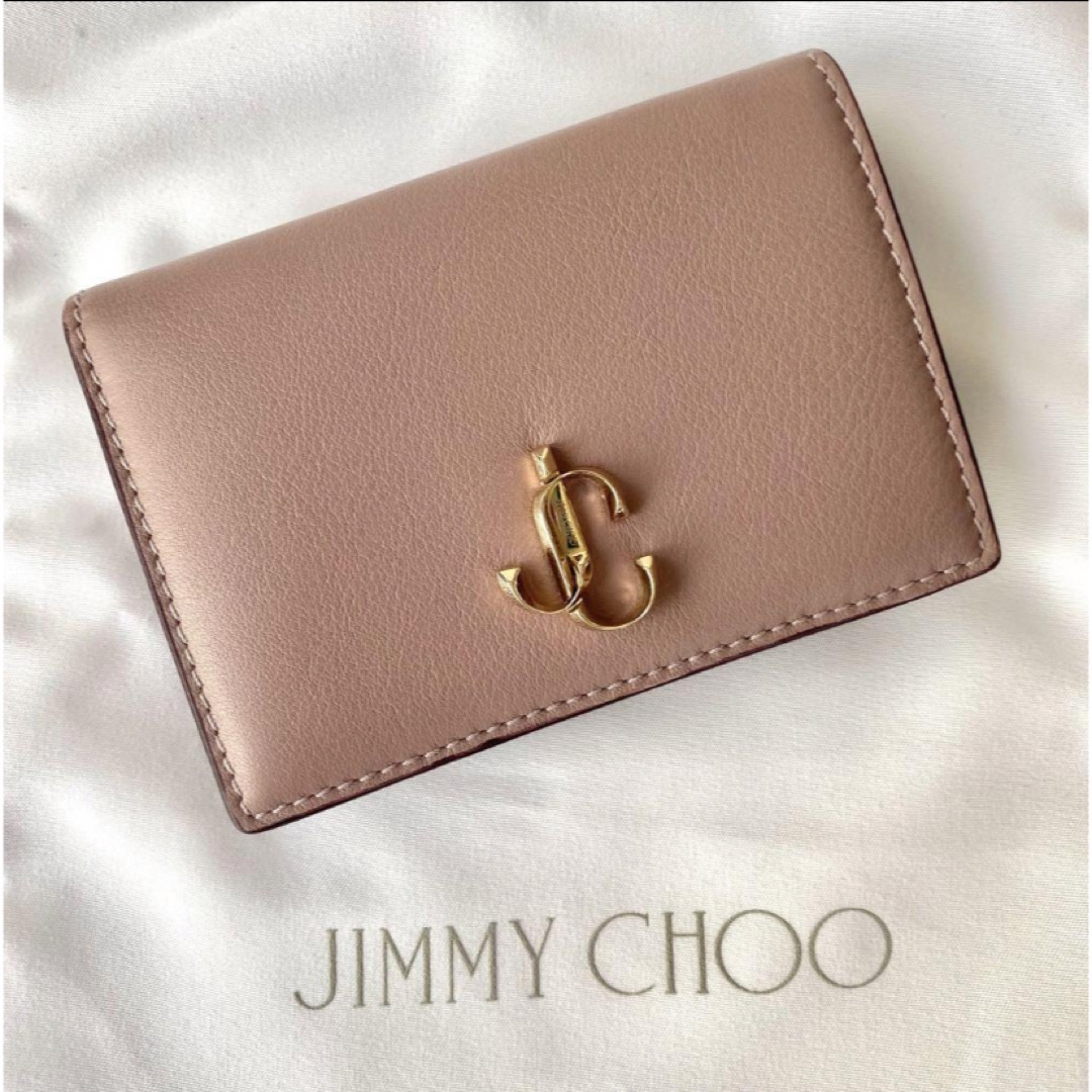 JIMMY CHOO(ジミーチュウ)の【新品】JIMMY CHOO ジミーチュウ ロゴ 二つ折り財布 コインケース レディースのファッション小物(財布)の商品写真