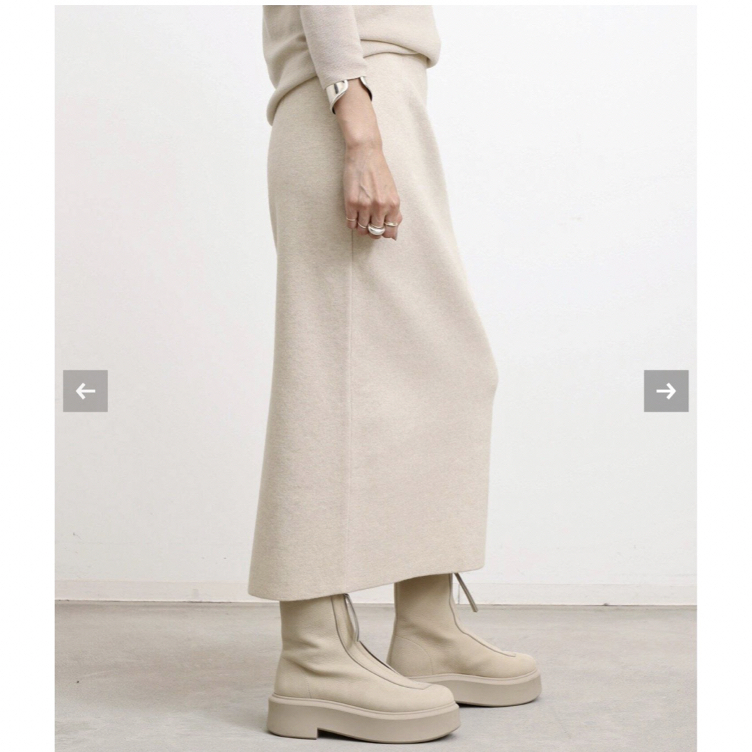 L'Appartement DEUXIEME CLASSE(アパルトモンドゥーズィエムクラス)のmamamaさまご専用　今季完売品　Knit Skirt  ホワイト レディースのスカート(ロングスカート)の商品写真