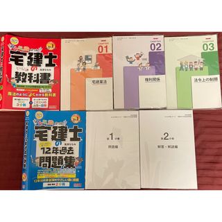 宅建　テキスト&問題集　ほぼ未使用。