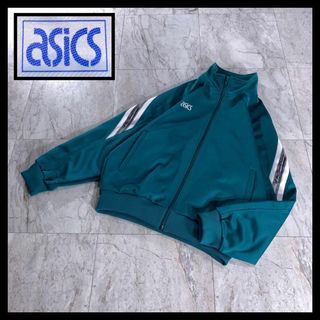 アシックス(asics)の90s 日本製 古着 asics 短丈 トラックジャケット ジャージ 緑 M(ジャージ)