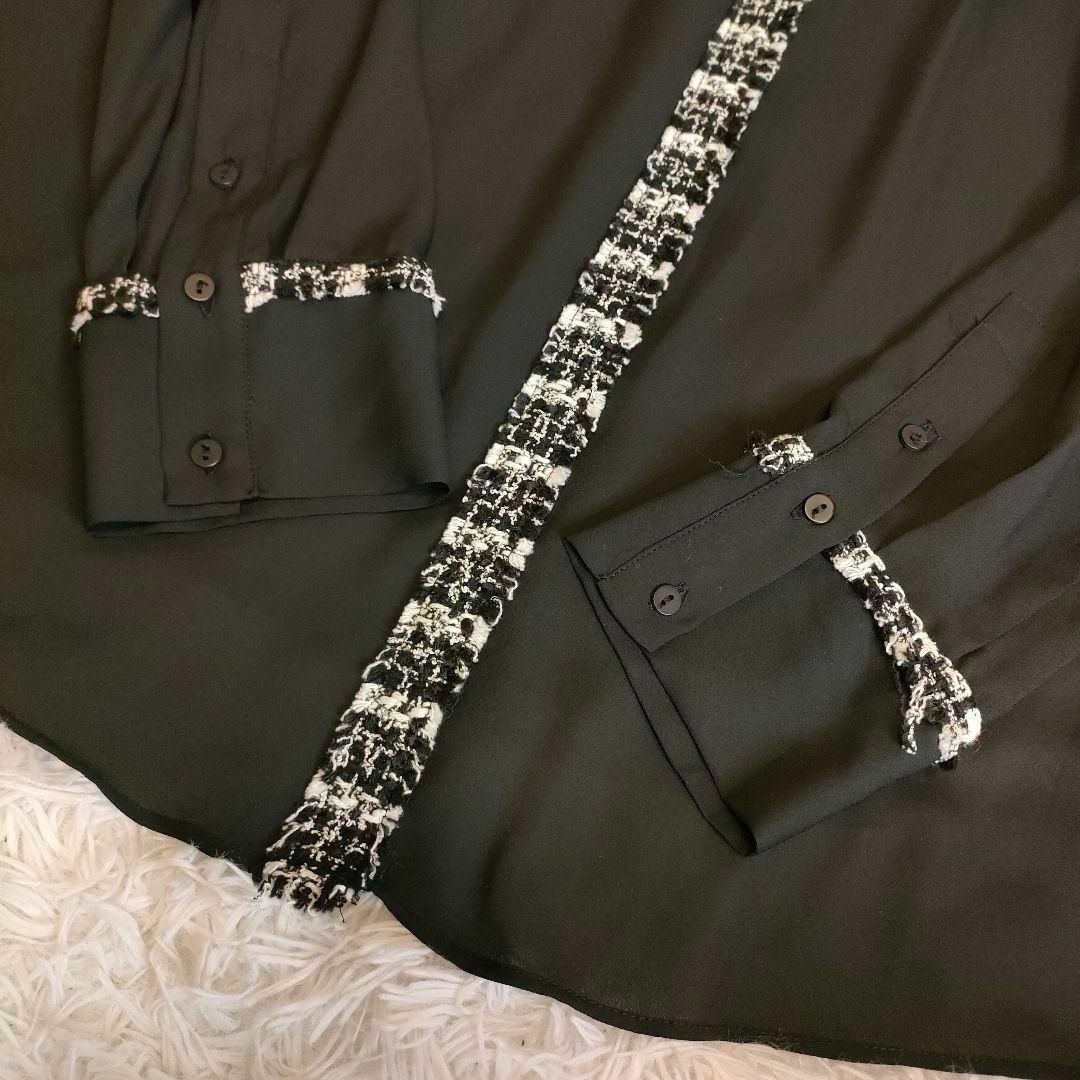 ZARA - ザラ 柄シャツ ブラック ZARA ツイードシャツ 黒 ZARA - ザラ 柄シャツ ブラック ZARA ツイードシャツ 黒