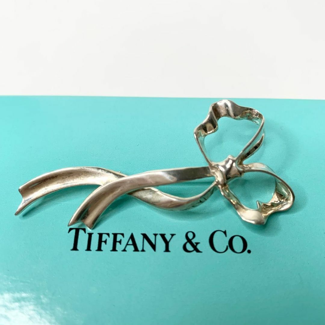 TIFFANY&Co. ティファニー リボン ブローチ ラージ シルバーレディース