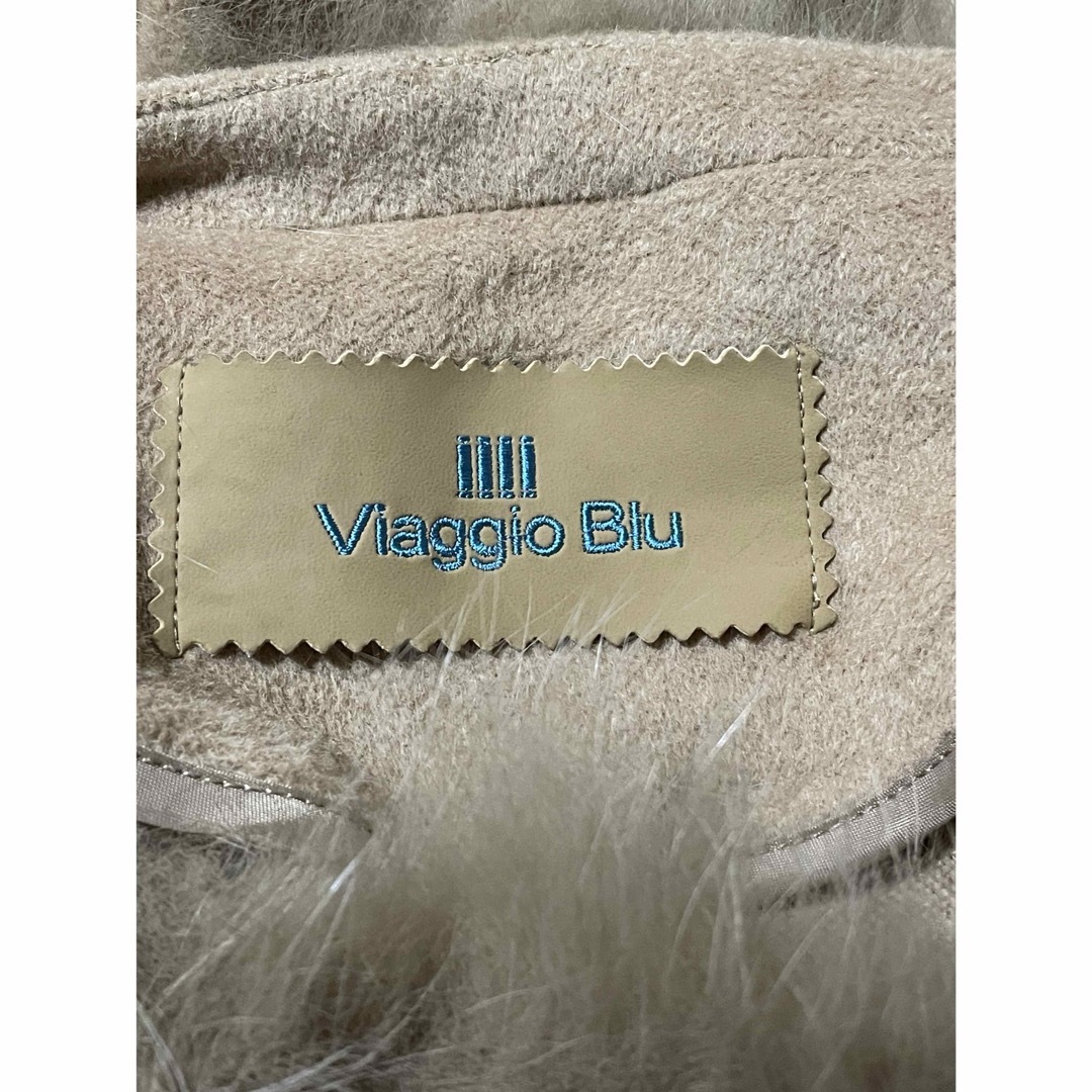 VIAGGIO BLU(ビアッジョブルー)の最終お値下げ　Viaggio  Blu  カシミヤ混フォックスポンチョ　サイズ２ レディースのジャケット/アウター(ポンチョ)の商品写真