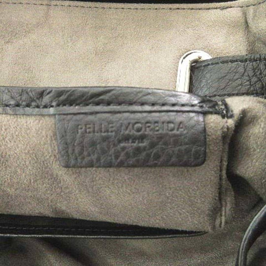 PELLE MORBIDA(ペッレ モルビダ)のペッレモルビダ 美品 フラップトートバッグ シュリンクレザー 牛革 黒 メンズのバッグ(トートバッグ)の商品写真