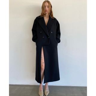 超美品L'Appartement check long slit coat