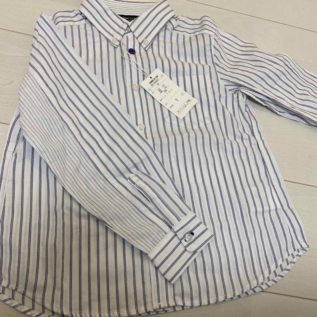 COMME CA ISM(コムサイズム)の120ストライプワイシャツ キッズ/ベビー/マタニティのキッズ服男の子用(90cm~)(ドレス/フォーマル)の商品写真