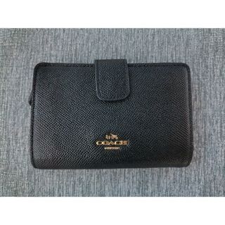 コーチ(COACH)の【新品】COACH 二つ折り財布  ブラック(財布)