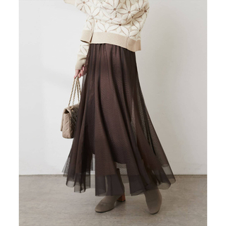 ナチュラルクチュール(natural couture)のナチュラルクチュール 2WAYリバーシブルチュールスカート 大きいサイズ(ロングスカート)
