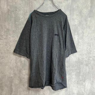 ステューシー(STUSSY)のStussy ストゥーシー 半袖 Tシャツ ラグランスリーブ グレー 刺繍ロゴ(Tシャツ/カットソー(半袖/袖なし))