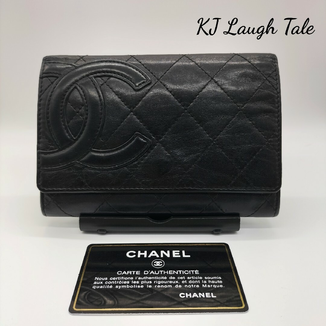 ヴィンテージ　CHANEL シャネル　カンボンライン　二つ折り財布