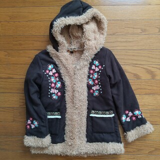 コート 130 女の子 スエード調 刺繍(ジャケット/上着)