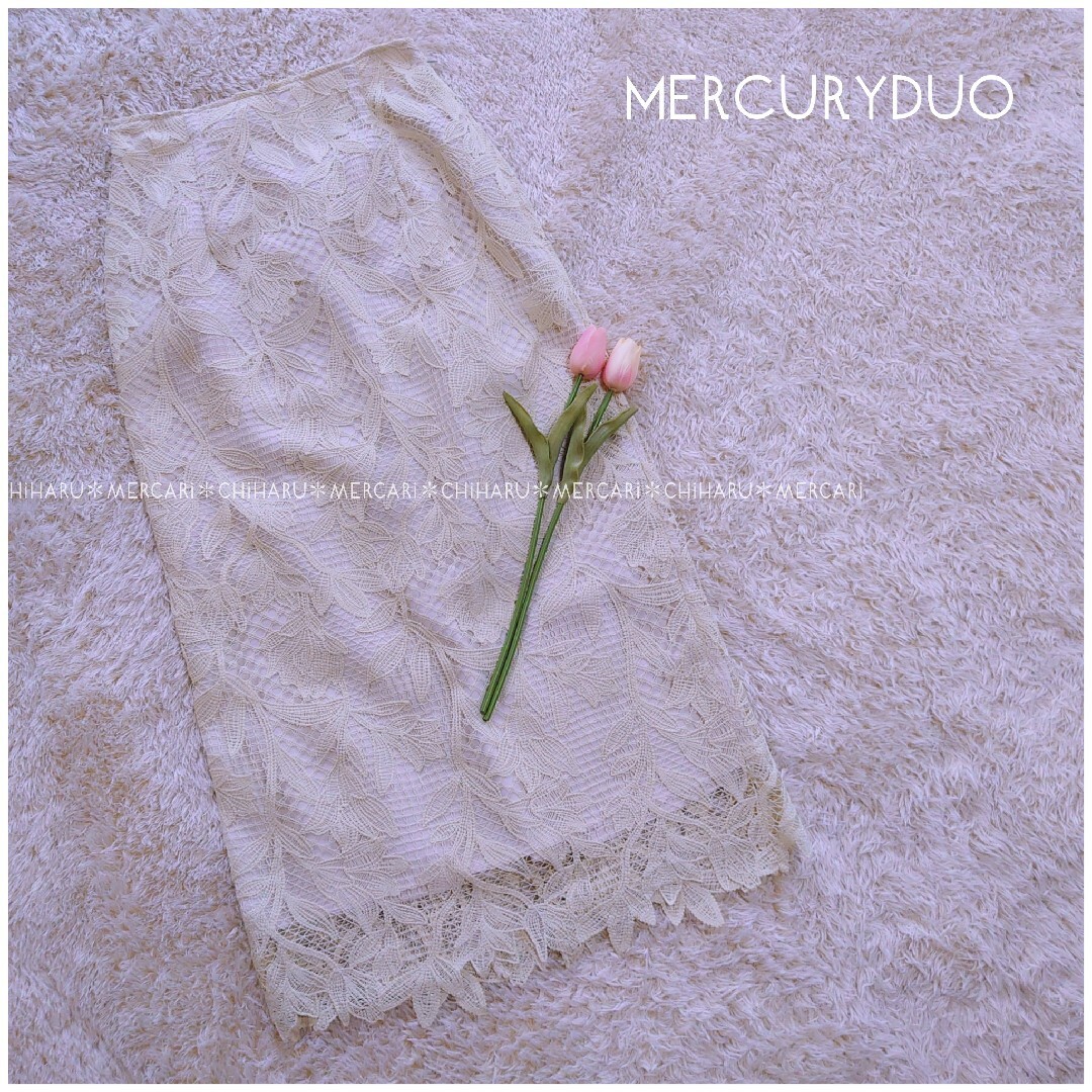 MERCURYDUO(マーキュリーデュオ)の《MERCURYDUO》ケミカルレースペンシルスカート レディースのスカート(ロングスカート)の商品写真