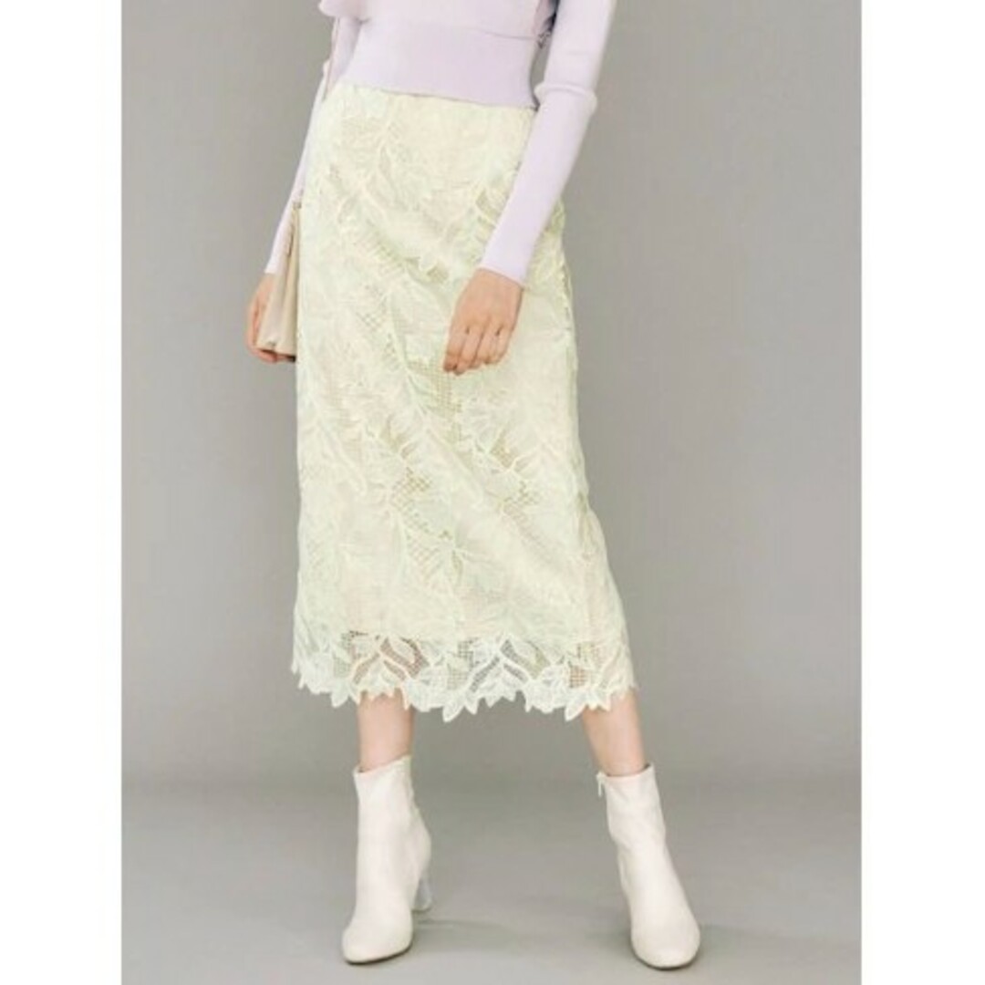 MERCURYDUO(マーキュリーデュオ)の《MERCURYDUO》ケミカルレースペンシルスカート レディースのスカート(ロングスカート)の商品写真