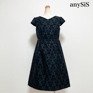 anySiS - anySiS レディジャガード ワンピース ドレス 黒 結婚式 お呼ばれ