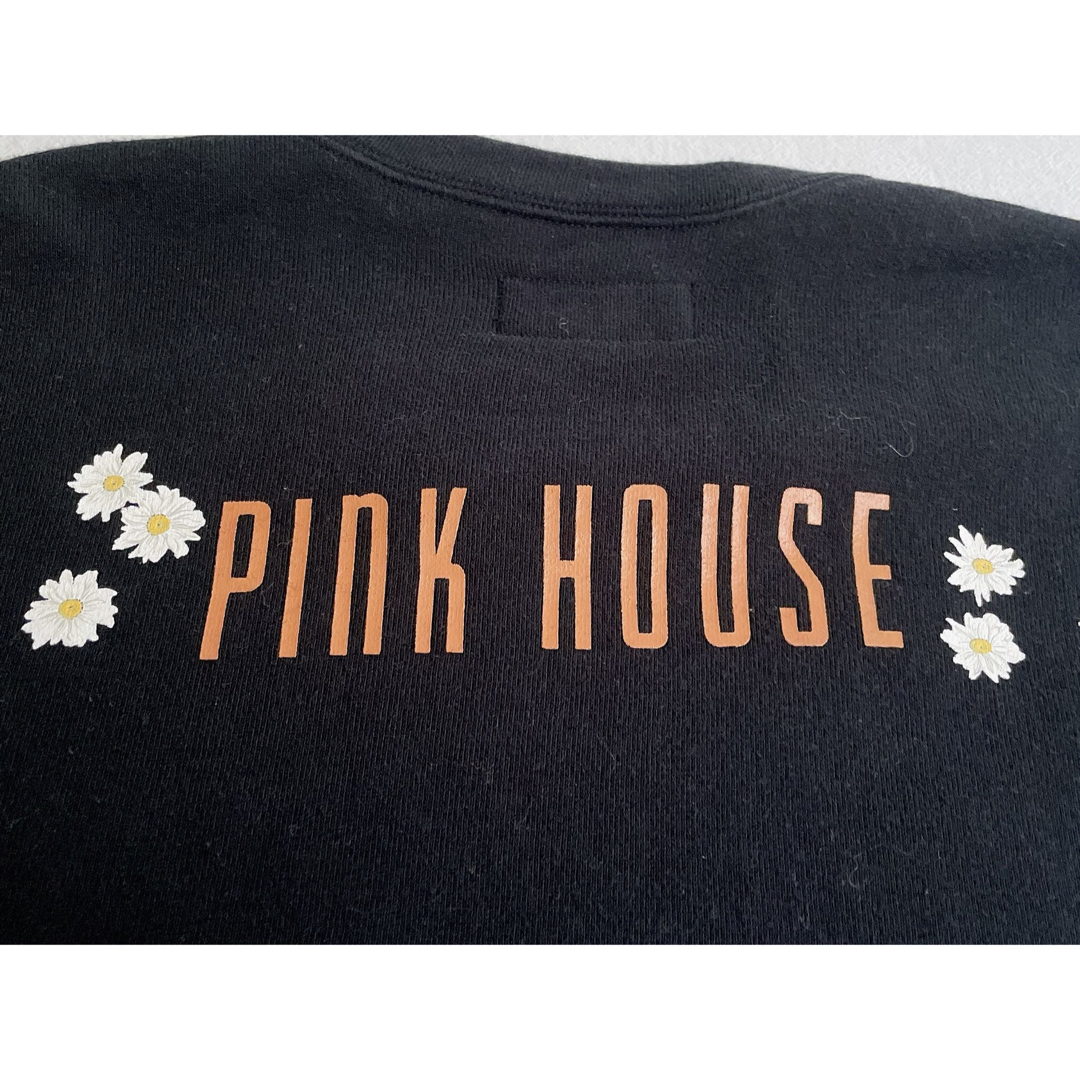 PINK HOUSE(ピンクハウス)の【希少】PINK HOUSE スウェット　トレーナー　ワッペン 花束 L ロゴ レディースのトップス(トレーナー/スウェット)の商品写真