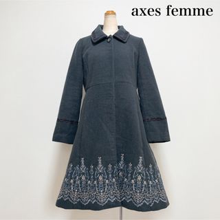 axes femme - ナポレオンマント風コート(チャコール-Ｍ)の通販 by ...