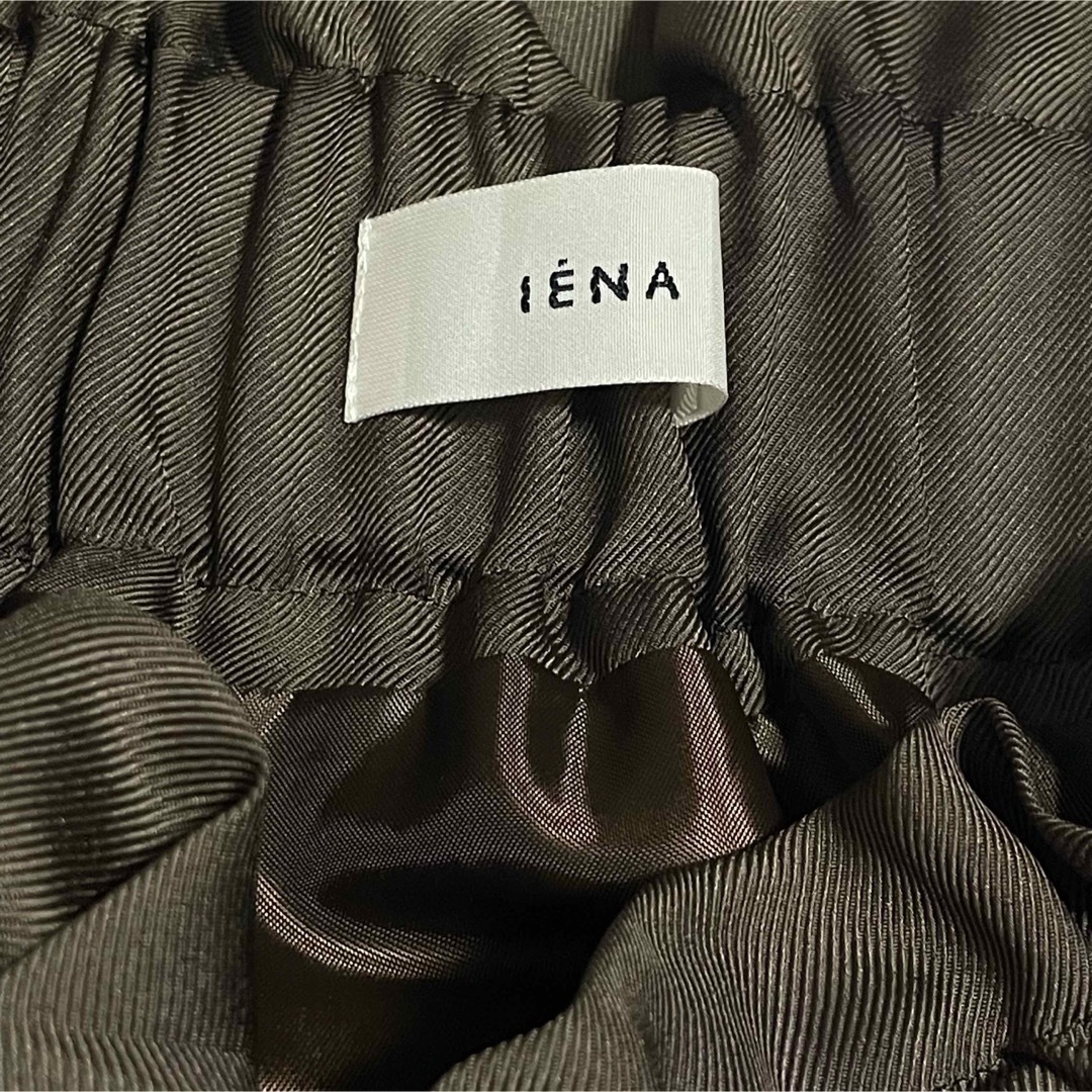 IENA(イエナ)のIÉNA イエナ 膝下丈 フレアギャザースカート ウエストリボン カーキブラウン レディースのスカート(ひざ丈スカート)の商品写真