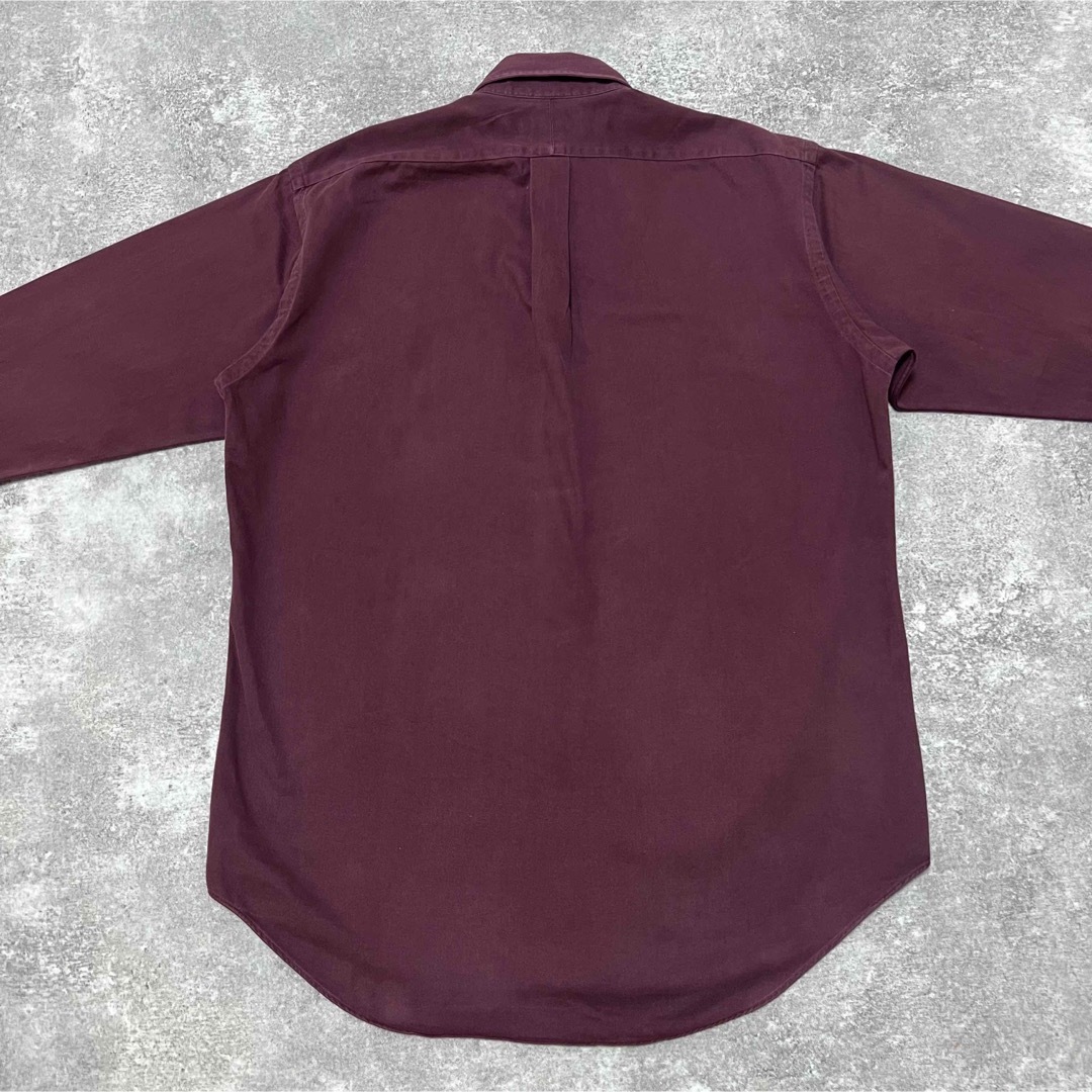 Ralph Lauren(ラルフローレン)のラルフローレン☆ワンポイント刺繍ロゴチノボタンダウンシャツ 90s ワインレッド メンズのトップス(シャツ)の商品写真