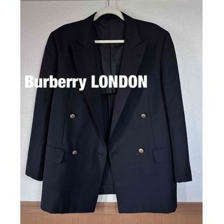 バーバリー(BURBERRY)のBurberry 《テーラードジャケット》ロゴボタン　ブラック　古着　当時物(テーラードジャケット)