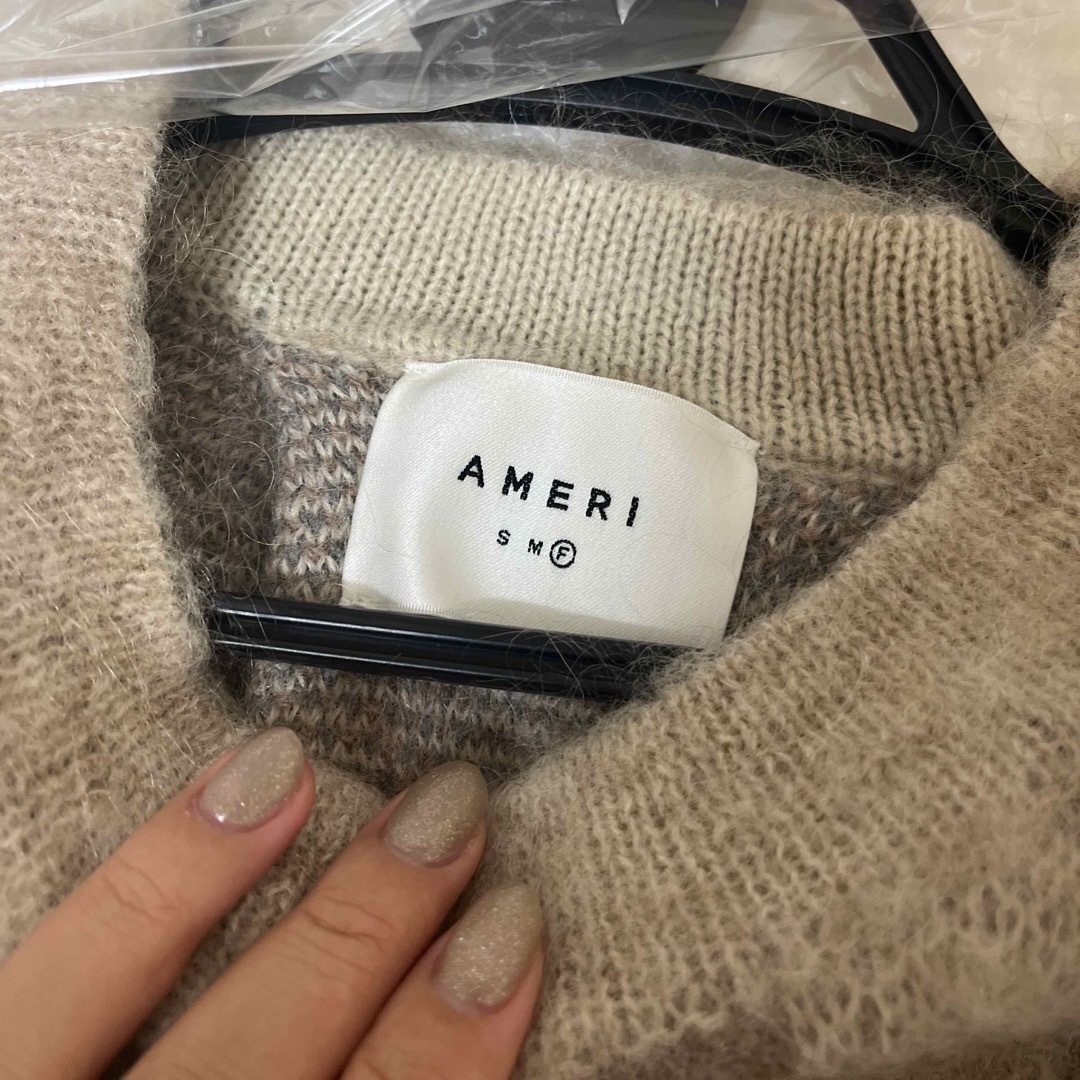 Ameri VINTAGE(アメリヴィンテージ)のPAINT CHECK FLUFFY KNIT レディースのトップス(ニット/セーター)の商品写真