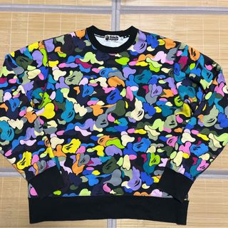 アベイシングエイプ(A BATHING APE)のAPE BAPE KAWS MULTI CAMO スウェット　パーカー　XL(スウェット)