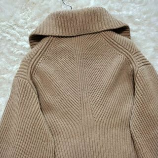 MERCER WOOL CASH MOVING RIB ZIP セーター ニット ウール カシミヤ ブラウン ハーフジップ