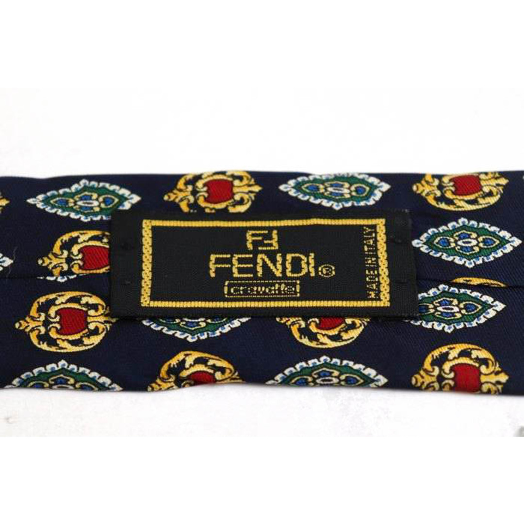FENDI(フェンディ)のフェンディ ブランド ネクタイ 総柄 スクエア柄 ドット シルク イタリア製 メンズ ネイビー FENDI メンズのファッション小物(ネクタイ)の商品写真