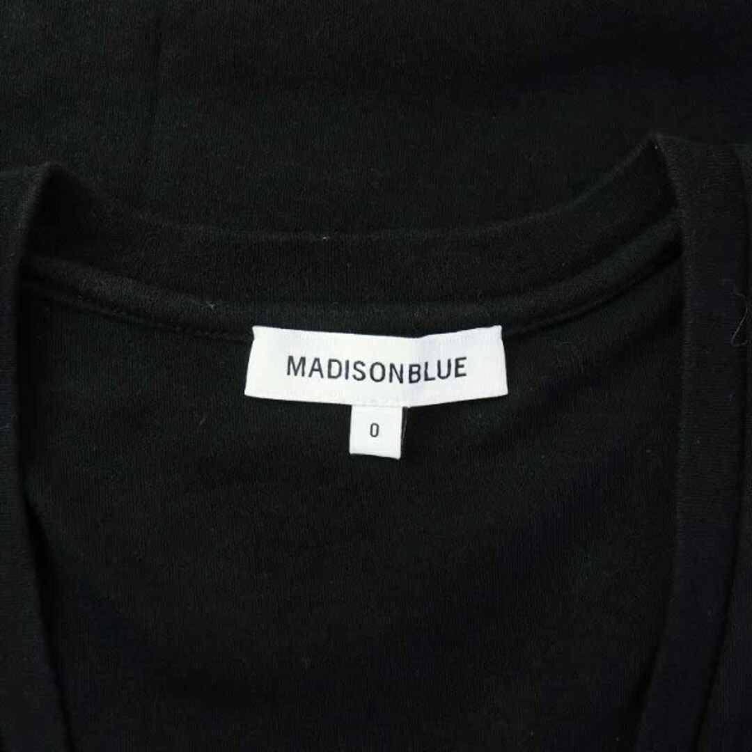 MADISONBLUE(マディソンブルー)のマディソンブルー Tシャツ カットソー 半袖 Vネック 0 XS 黒 レディースのトップス(Tシャツ(半袖/袖なし))の商品写真