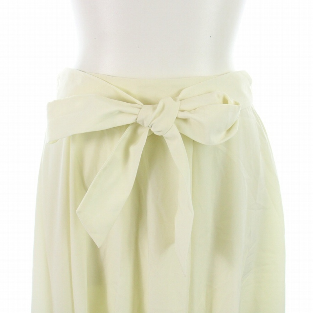 Stola.(ストラ)のストラ フレアスカート ミモレ ロング リボン ベルト付き 38 M ホワイト レディースのスカート(ロングスカート)の商品写真