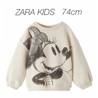 ザラキッズ(ZARA KIDS)のZARAKIDS ミニーマウスディズニースウェットシャツ　74(トレーナー)