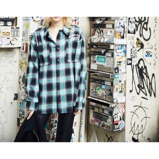 ウィンダンシー(WIND AND SEA)のWIND AND SEA OMBRECHECKFLANNELSHIRT BLUE(シャツ)