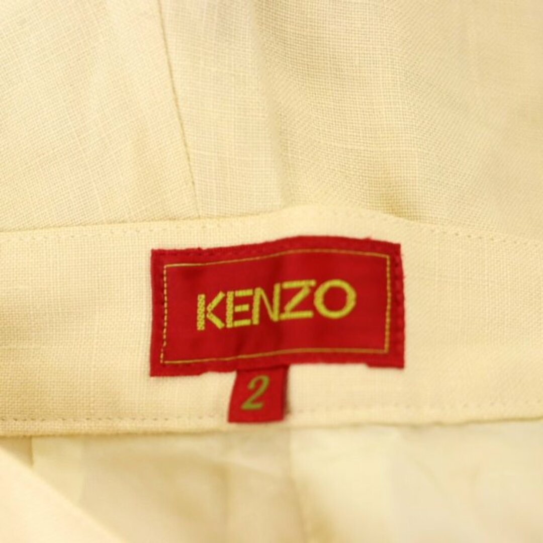 KENZO(ケンゾー)のケンゾー リネンパンツ テーパード タック 2 ライトベージュ レディースのパンツ(その他)の商品写真