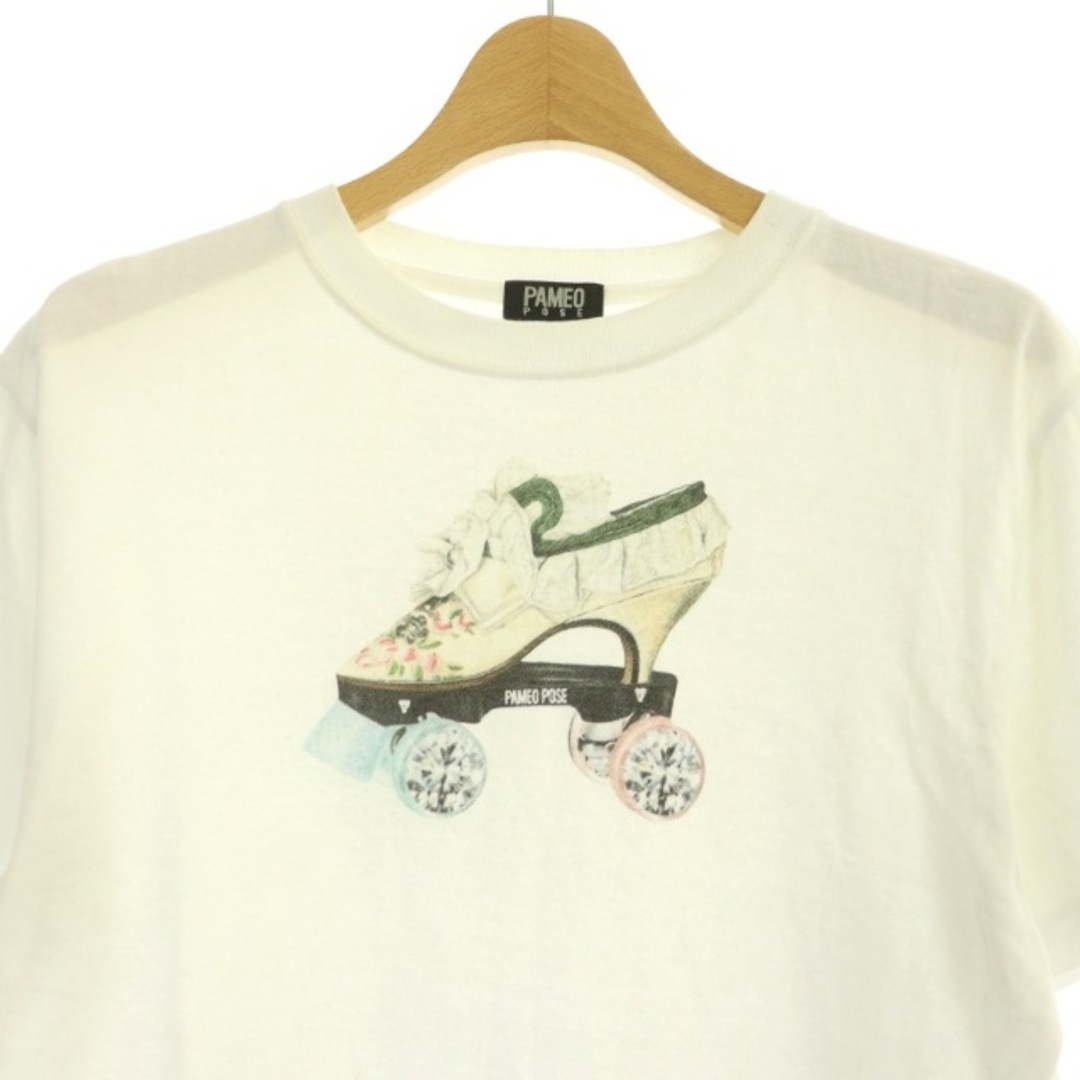 PAMEO POSE(パメオポーズ)のパメオポーズ 22SS Tシャツ カットソー 半袖 プリント コットン S レディースのトップス(Tシャツ(半袖/袖なし))の商品写真