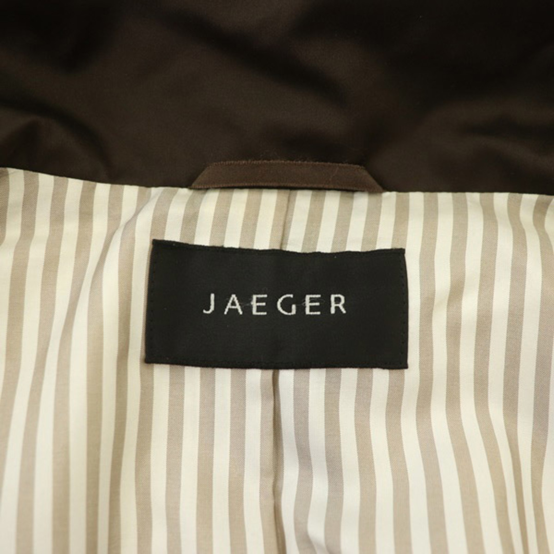 JAEGER(イエーガー)のイエーガー JAEGER ダウンジャケット サテン ボリュームカラー 8 茶 レディースのジャケット/アウター(ダウンジャケット)の商品写真