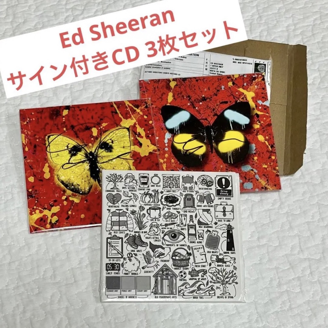 ed sheeran サイン付きCD 3枚セット