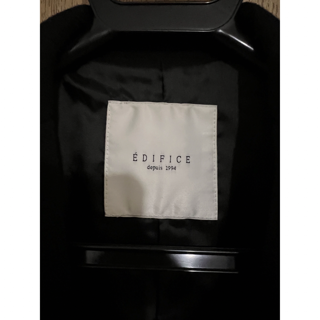 EDIFICE(エディフィス)のEDIFICE  コート　黒　Ｌサイズ   美品中古 メンズのジャケット/アウター(チェスターコート)の商品写真